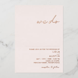 Invitation En Aluminium Mariage minimaliste moderne blush et or rose We Do