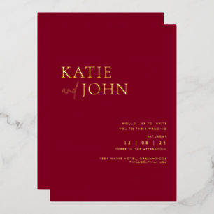 Invitation En Aluminium Mariage Minimaliste Moderne Bourgogne