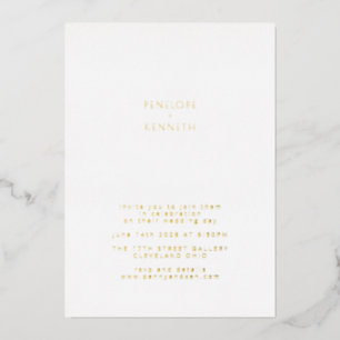 Invitation En Aluminium Mariage minimaliste moderne élégant vintage or
