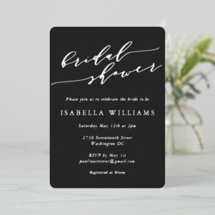 Invitation En Aluminium Mariage Minimaliste Noir Argent