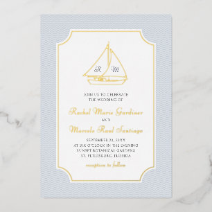 Invitation En Aluminium Mariage minimaliste prépa nautique en voilier