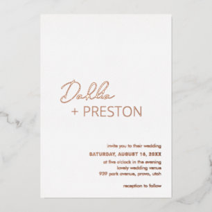 Invitation En Aluminium Mariage moderne contemporain Dahlia