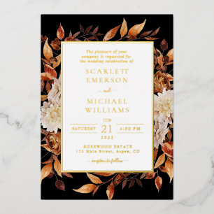Invitation En Aluminium Mariage Moderne d'Automne