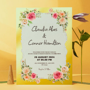 Invitation En Aluminium Mariage moderne et minimaliste Rose Gold Frontière
