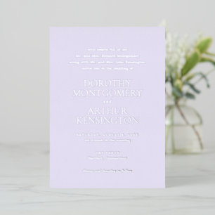 Invitation En Aluminium Mariage moderne Lilac élégant