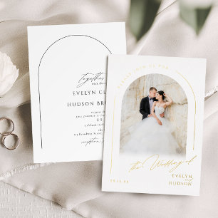 Invitation En Aluminium Mariage Moderne Minimaliste avec Arche de Photos