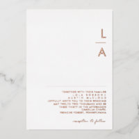 Mariage Moderne Minimaliste Monogramme Or Rose Rée