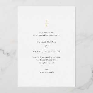 Invitation En Aluminium Mariage Moderne Noir et Blanc Save the Date