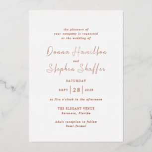 Invitation En Aluminium Mariage moderne propre