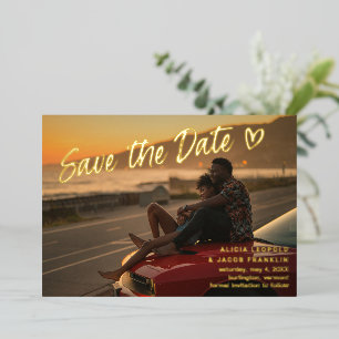 Invitation En Aluminium Mariage moderne simple en gras Enregistrer la date