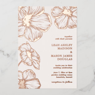 Invitation En Aluminium Mariage moderne simple floral élégant