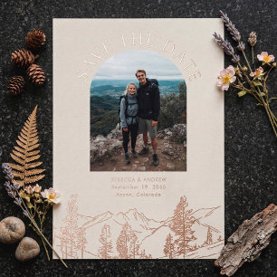 Invitation En Aluminium Mariage Montagne Moderne En Plein Air Enregistrez