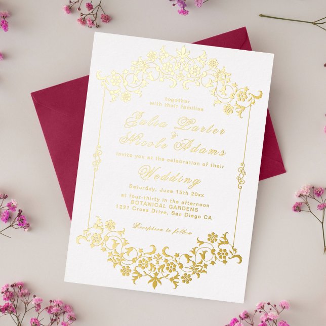 Invitation En Aluminium Mariage Motif classique complexe de géométrie vint (Créateur téléchargé)