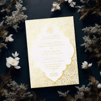 Mariage musulman or en pierre de perle blanche arm