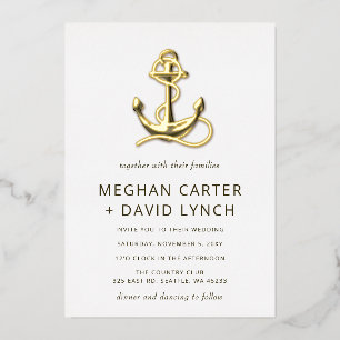 Invitation En Aluminium Mariage Naudtique Ancre Vintage Rustique