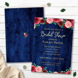 Invitation En Aluminium Mariage Naval Bourgogne Or Aquarelle