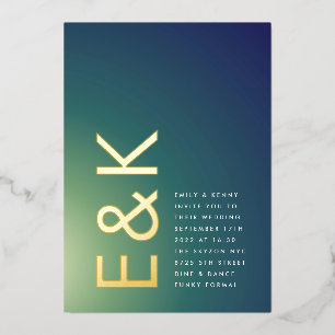 Invitation En Aluminium Mariage Ombre Vert Vert Ultra Moderne