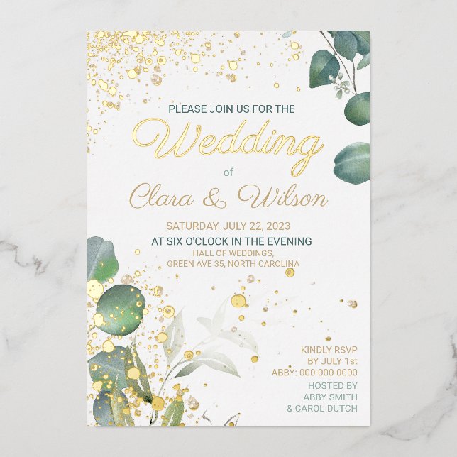 INVITATION EN ALUMINIUM MARIAGE OR INCROYABLE  (Recto)