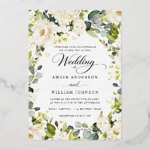 Invitation En Aluminium Mariage Papillon Floral Or Ivory