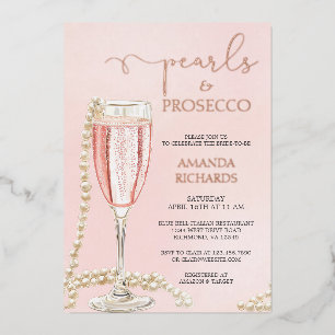 Invitation En Aluminium Mariage Pearl et Prosecco Rose Gold
