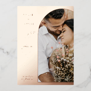Invitation En Aluminium Mariage photo d'arch minimaliste 