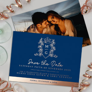 Invitation En Aluminium Mariage photo de la Couronne enregistrer la date r