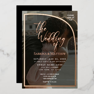 Invitation En Aluminium Mariage Photo Demi-Arc Moderne 