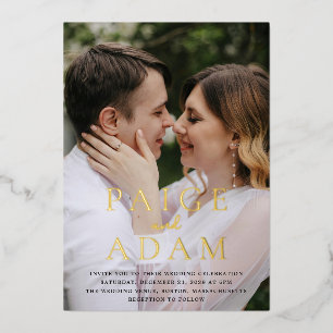 Invitation En Aluminium Mariage Photo Éditorial Moderne