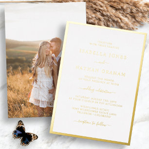 Invitation En Aluminium Mariage Photo Élégant