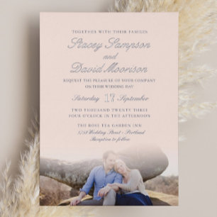 Invitation En Aluminium Mariage Photo Élégant Avec Argent Réel