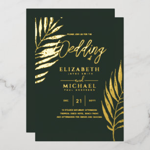 Invitation En Aluminium Mariage PHOTO Gold Disco Tropical Moderne