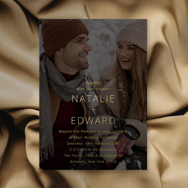 Invitation En Aluminium Mariage Photo Moderne (Créateur téléchargé)