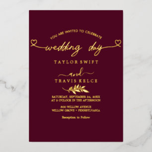 Invitation En Aluminium Mariage photo noir de script Gold moderne