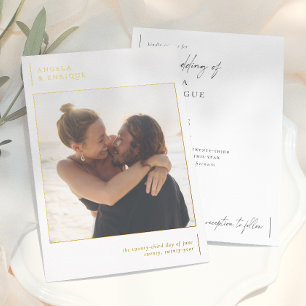 Invitation En Aluminium Mariage Photo Romantique Moderne & Minimaliste Bri