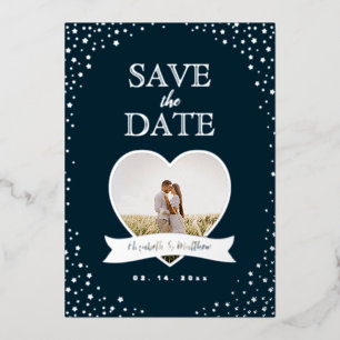 Invitation En Aluminium Mariage photo simple moderne en couple Enregistrer