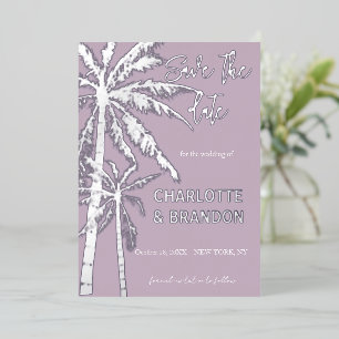 Invitation En Aluminium Mariage Plage de palmiers d'argent