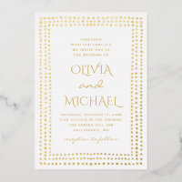 Mariage pois or. Élégant géométrique simple