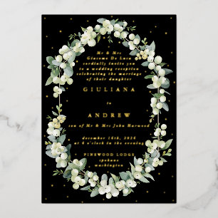 Invitation En Aluminium Mariage Réception seulement Snowberry+Eucalyptus N
