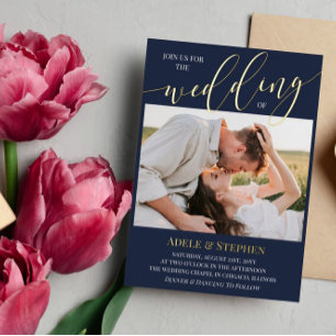 Invitation En Aluminium Mariage Rejoignez-Nous Texte Photos Double Face No