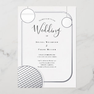 Invitation En Aluminium Mariage rétro Disco Ball Argent