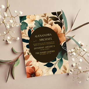 Invitation En Aluminium Mariage Rétro Vintage Années Soixante Terracotta