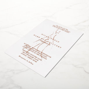 Invitation En Aluminium Mariage robe mariée Parents Mariage Rose Or