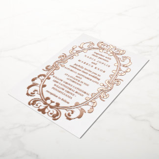 Invitation En Aluminium mariage romantique Art nouveau rose