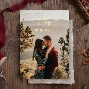 Invitation En Aluminium Mariage romantique de montagnes rustiques Photo