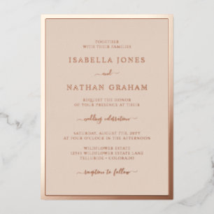 Invitation En Aluminium Mariage rose Gold