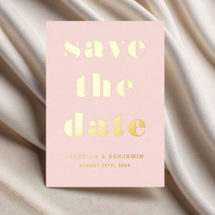Invitation En Aluminium Mariage rose Or Moderne Économisez La Date