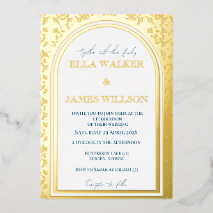 Invitation En Aluminium Mariage Royal à l'Arche Dorée (Points Rétro)