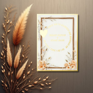 Invitation En Aluminium Mariage rustique botanique or luxe