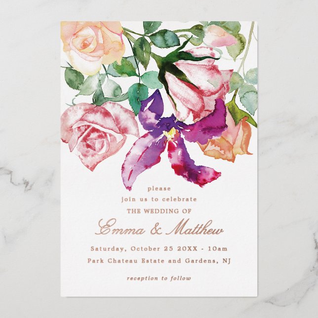 Invitation En Aluminium Mariage rustique, sauvage et élégant (Recto)