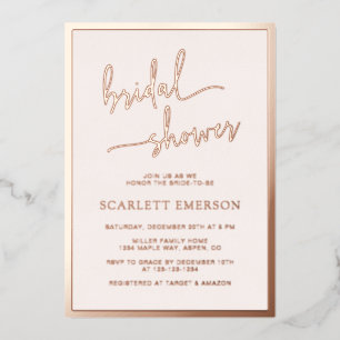 Invitation En Aluminium Mariage Script Rose Gold